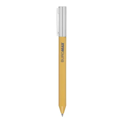 Ручка гелева Buromax автоматична PRESTIGE SILVER, 0,5 мм, сині чорнила, абрикосова (BM.83102-11)