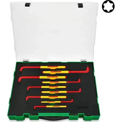 Ключ Toptul TORX діелектричний VDE 9 шт. T10-T50 (GZC0911)