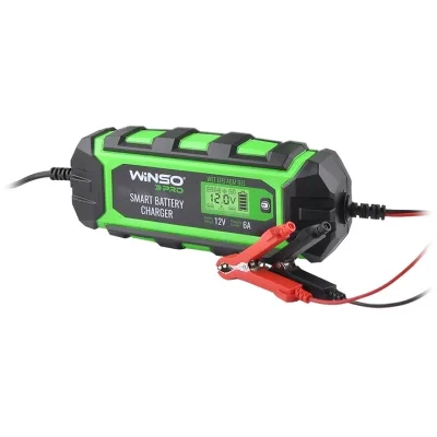 Зарядний пристрій для автомобільного акумулятора WINSO PRO LCD 6A, 12V, 4-150Ah (139510)