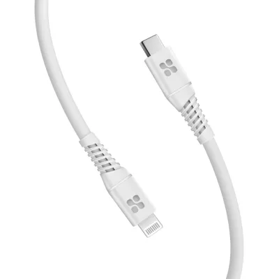Дата кабель USB-C to Lightning 1.2m 20W PD MFi black Promate (powerline-ci120.white)