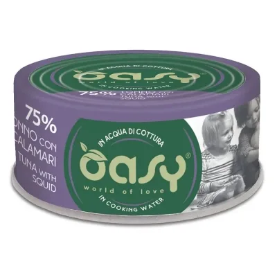 Консерви для котів OASY Wet More Love з тунцем та кальмаром 70 г (8053017344867)