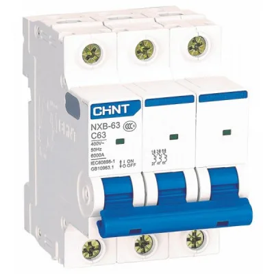Автоматичний вимикач CHINT NXB-63-3P-C63