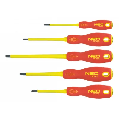 Набір викруток Neo Tools шліцева (1000 В), набір 5 шт (04-220)
