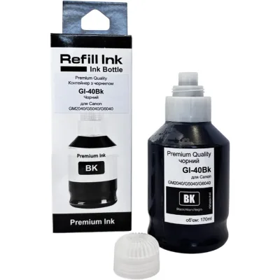 Чорнило Premium Quality Canon GI-40BK 170ml, black, pigmented (70264915)