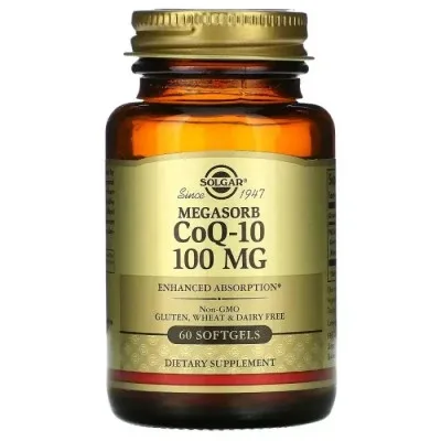 Антиоксидант Solgar Коэнзим Q-10, Megasorb CoQ-10, 100 мг, 60 капсул (SOL-00952)