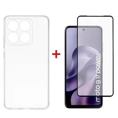Чохол до мобільного телефона Dengos TPU Cover + Glass Motorola G17 / G17 Power Transparent (DG-KM-200)