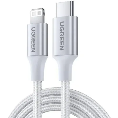 Дата кабель USB-C to Lightning 1.0m 3A 60W US304 white Ugreen (70523)