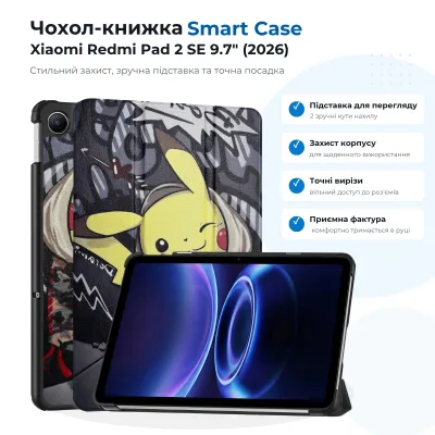 Чохол до планшета BeCover Smart Case Xiaomi Redmi Pad 2 SE 9.7" (2026) Pikachu (715838)