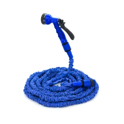 Шланг для поливу Voltronic KY-225B, 7.5-22.5м/75ft, Blue, + розпилювач, насадка на кран, Box (KY-225B)