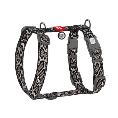 Шлея для собак WAUDOG Nylon H-подібна з QR адресником "Змія", пластиковий фастекс M (344-0292)