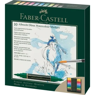 Художній маркер Faber-Castell набір акварельні двосторонні Albrecht Dürer, 10 кольорів (29861)