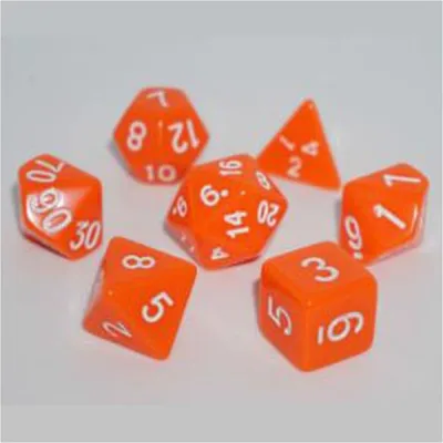 Набір кубиків для настільних ігор Games 7 Days Opaque 7 Dice Set - Orange (7 шт.) (g7dopaq03)
