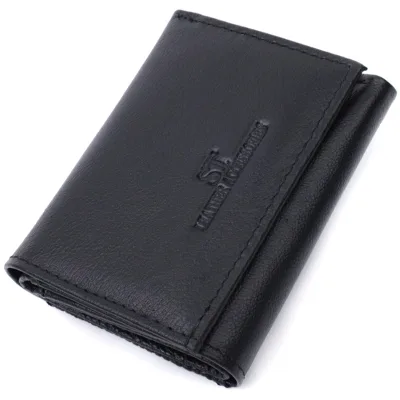 Гаманець ST Leather З натуральної шкіри Чорний (22742)