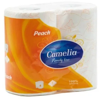 Туалетний папір Camelia Персик 3 шари 4 рулони (8606111248045)
