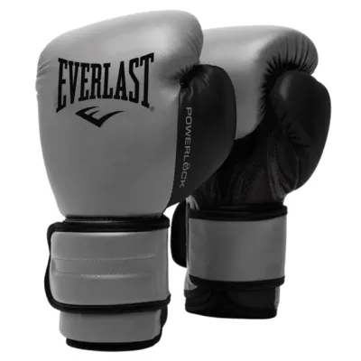 Боксерські рукавички Everlast PowerLock Boxing Training Gloves P00002305 сірий, чорний 12 унцій (009283608538)