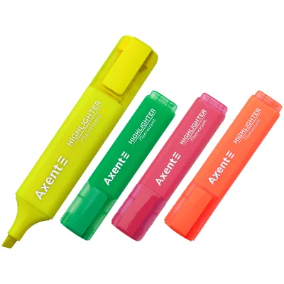 Набір маркерів Axent Highlighter 2537-A, 1-5 мм клиноп., 4 неонових кольора (2537-40-A)