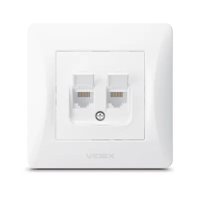 Комп'ютерна розетка Videx BINERA CAT6+CAT6 (VF-BNSK2PC6-W)