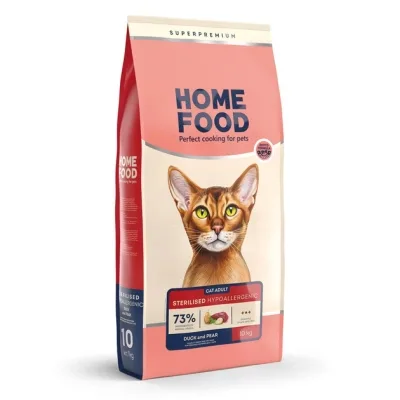 Сухий корм для кішок Home Food Grain-free hypoallergenic Suitable for exotic breeds з качкою та грушею 10 кг (4820235020637)