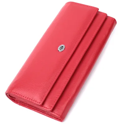 Гаманець ST Leather З натуральної шкіри Червоний (22695)