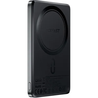 Батарея універсальна Acefast Magnetic Wireless 5000mAh 18W PD, QC/3.0, QI 7.5W, ультра тонкий, M8 Bllack (6974316283386)