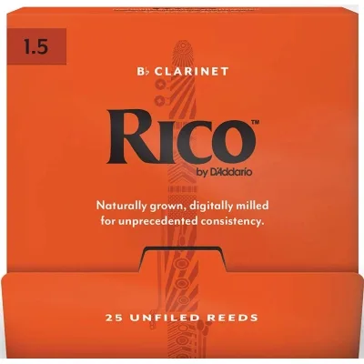Тростина для кларнета D'Addario Rico - Bb Clarinet #1.5 - 25 Box (RCA0115-B25)