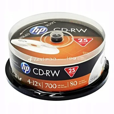 Диск CD HP CD-RW80 700MB 4X-12X Spindle 25шт (69313/CWE00019-3)