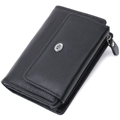 Гаманець ST Leather З натуральної шкіри Чорний (22740)