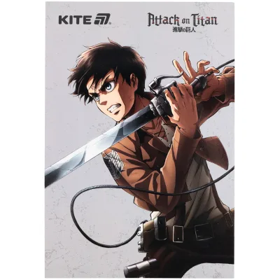 Блокнот Kite Attack on Titan A5, 50 аркушів, клітинка (AT25-194)
