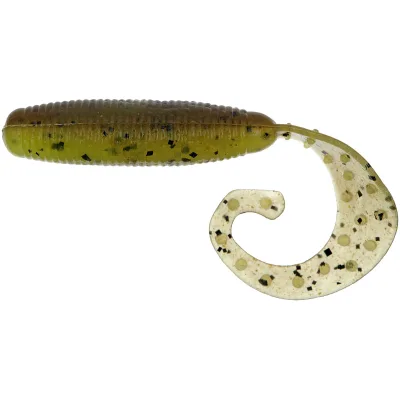 Силікон рибальський Reins Fat G-Tail Grub 4" B08 Green Pumpkin Chart Melon (8 шт/уп.) (1552.08.62)