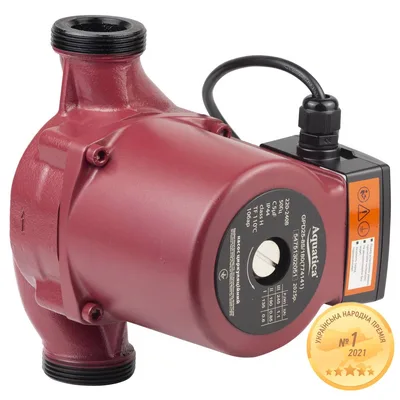 Насос циркуляційний 245Вт Hmax 8м Qmax 200л/хв Ø1½" 180мм + гайки Ø1" AQUATICA (774141)