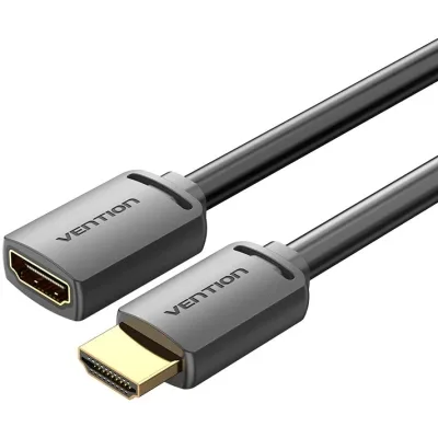 Кабель мультимедійний HDMI M to HDMI F 1.0m V2.0 4K60Hz PVC black Vention (AHCBF)