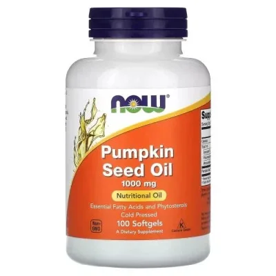 Трави Now Foods Олія насіння гарбуза, 1000 мг, Pumpkin Seed Oil, 100 гелевих капсул (NOW-01840)