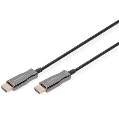 Кабель мультимедійний HDMI M to HDMI M 30m 4K AOC hybrid-fiber black Digitus (AK-330125-300-S)