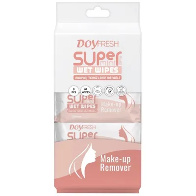 Вологі серветки Doy Fresh Sensitive Super Mini Make-up Remover Wet Wipes Для зняття макіяжу 8 х 8 шт. (8684877997209)