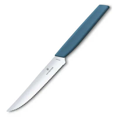 Кухонний ніж Victorinox Swiss Modern SteakPizza 12 см Serrated Blue (6.9006.12W2)