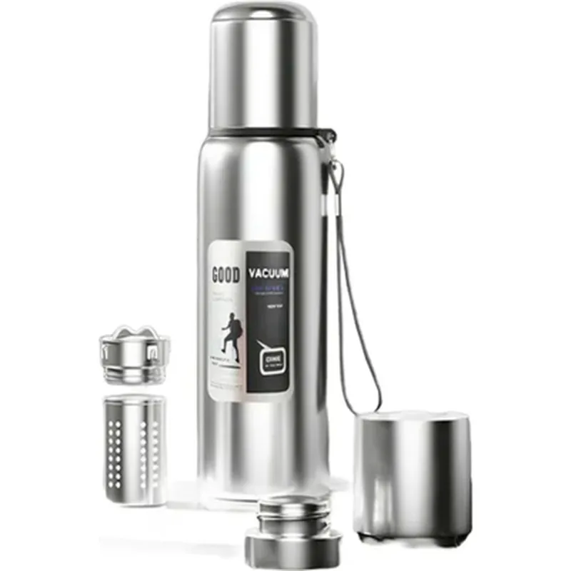 Термос Merlion з ситечком та чашкою 1,5 л, сталевий (ZK-127-1500Grey)
