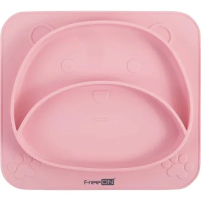 Тарілка дитяча FreeON Bear, силіконова, pink (39692)