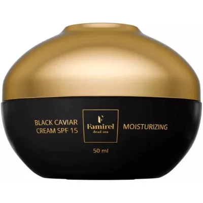 Крем для обличчя Famirel Black Caviar Moisturizing Cream SPF 15 Зволожувальний з екстрактом чорної ікри 50 мл (7290114086387)
