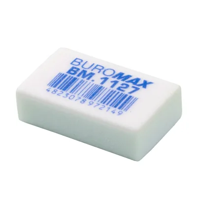 Гумка Buromax прямокутна, 31х19х9 мм біла (BM.1127)