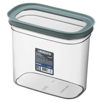 Харчовий контейнер Ardesto Fresh 2.1л, пластик, прямокутна, сірий (AR1310GG)