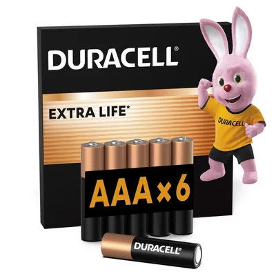 Батарейка Duracell AAA лужні 6 шт. в упаковці (5000394107472 / 81483511)