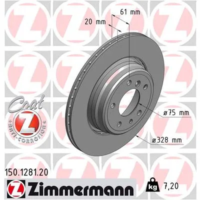 Гальмівний диск ZIMMERMANN 150.1281.20