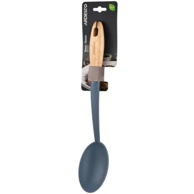 Ложка кухарська ARDESTO Midori, 35см, нейлон, дерево, синій (AR2128PG)