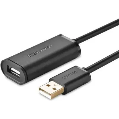 Дата кабель USB 2.0 AM to AF 10.0m Active black Ugreen (10321)
