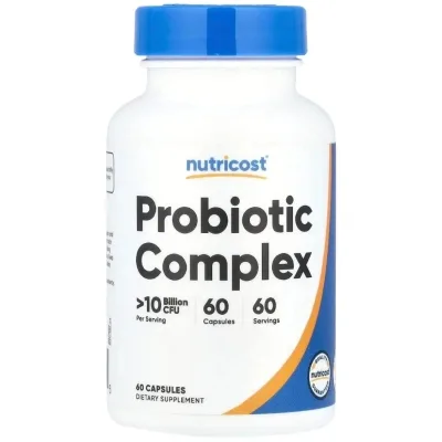 Вітамінно-мінеральний комплекс Nutricost Комплекс пробіотиків, 10 млрд КУО, Probiotic Complex, 60 капсул (NCS67585)