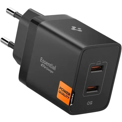 Зарядний пристрій Spigen 2xUSB-C PD 47W black (ACH09457)
