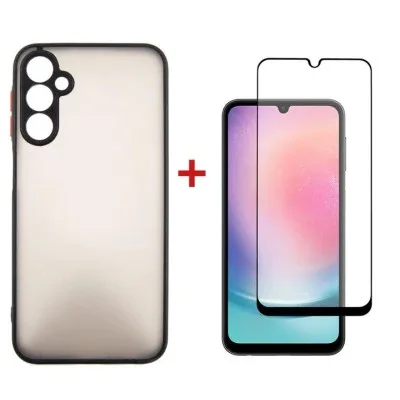 Чохол до мобільного телефона Dengos Kit for Samsung Galaxy A24 case + glass (Black) (DG-KM-15)