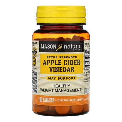 Трави Mason Natural Яблучний оцет, Extra Strength Apple Cider Vinegar, 100 табле (MAV13951)