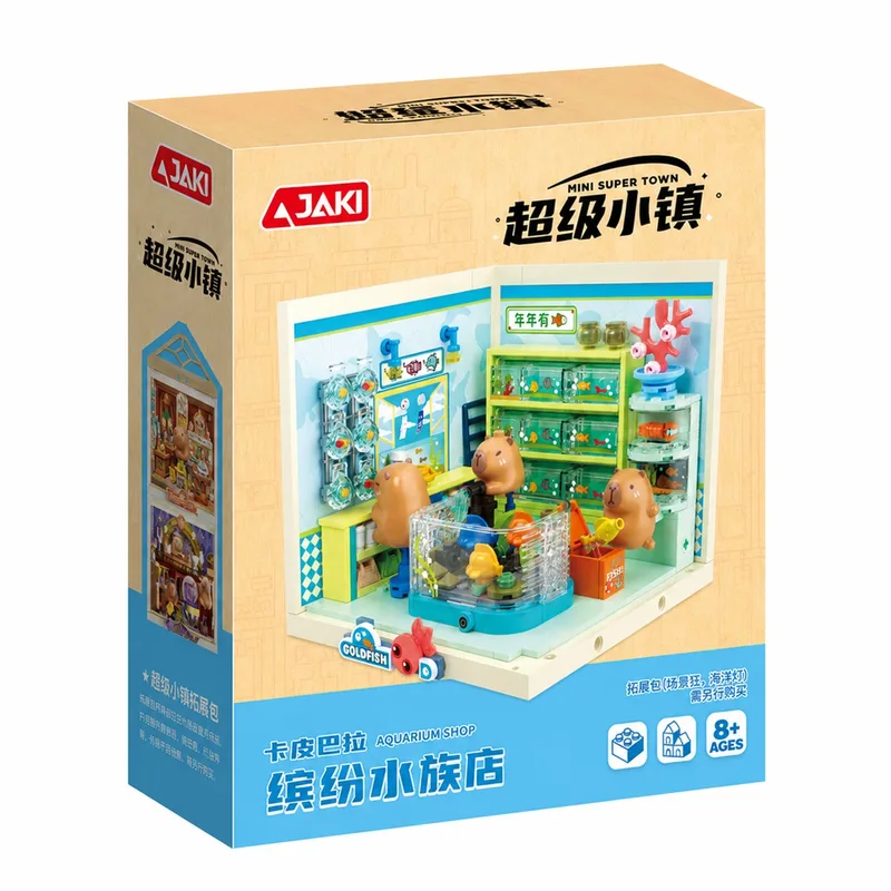Конструктор JAKI серії "Mini Super Town" - АКВАРІУМНА КРАМНИЧКА КАПІБАР