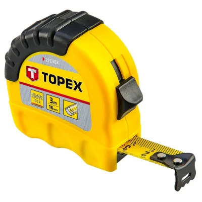 Рулетка Topex стальная лента 3 м x 16 мм (27C303)